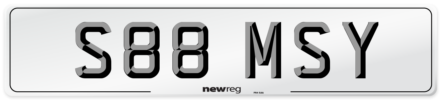 S88 MSY Number Plate from New Reg